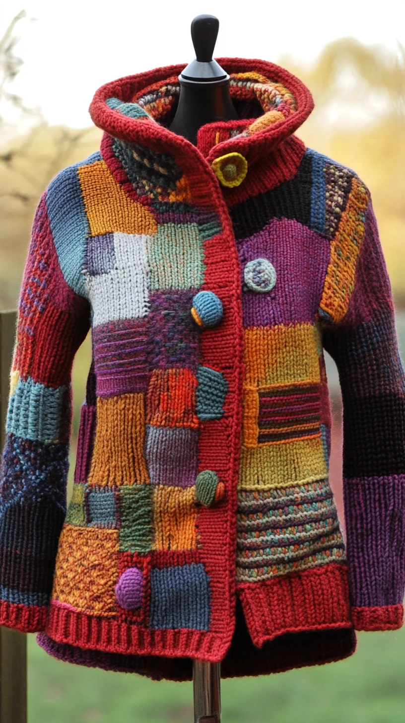 Embrace Your Unique Vibe with a Vibrant Patchwork Knit Jacket