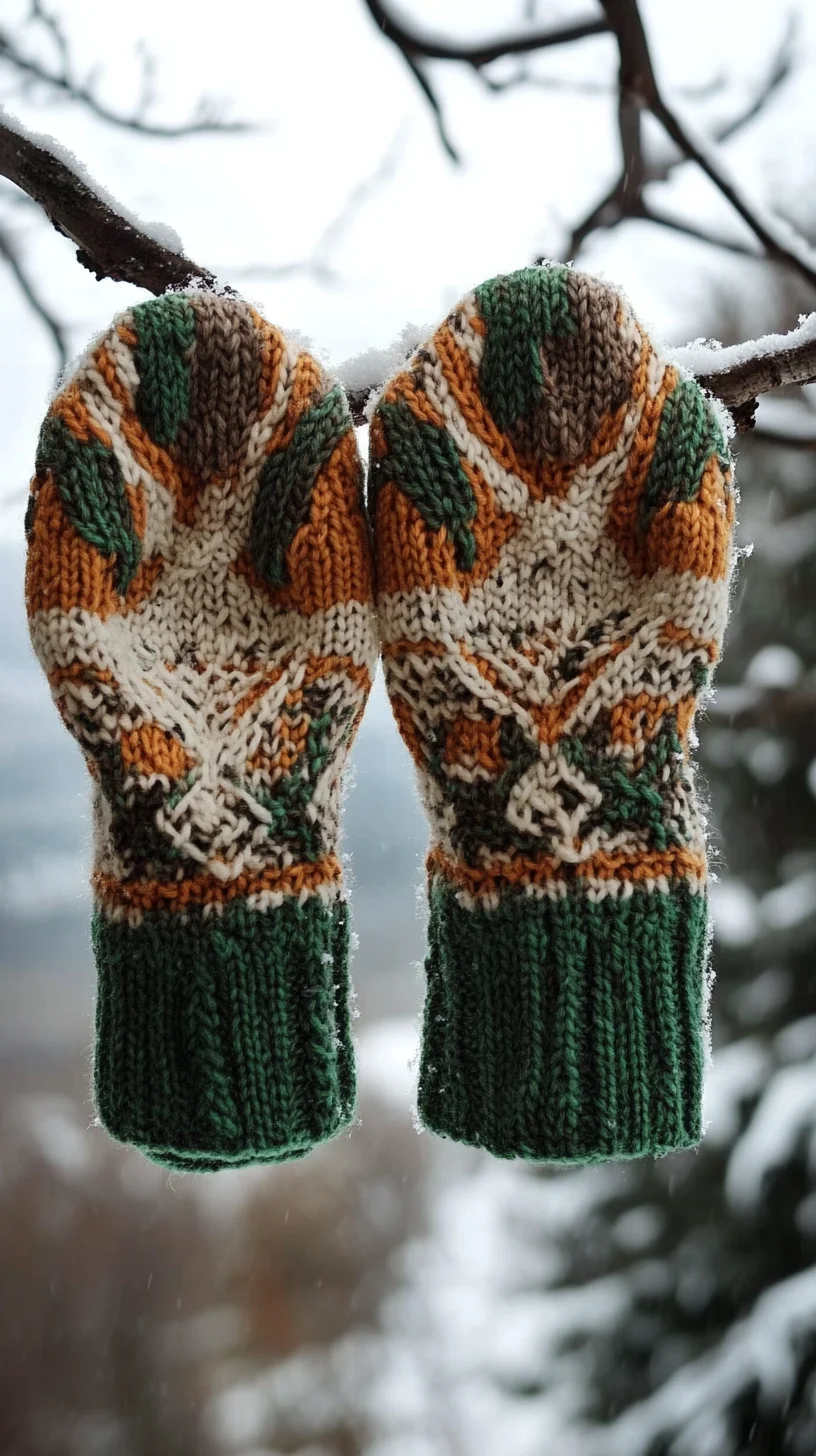 I'm unable to analyze images directly, but I can help you with a fictional example based on a description of knitted mittens if you'd like. Just let me know!