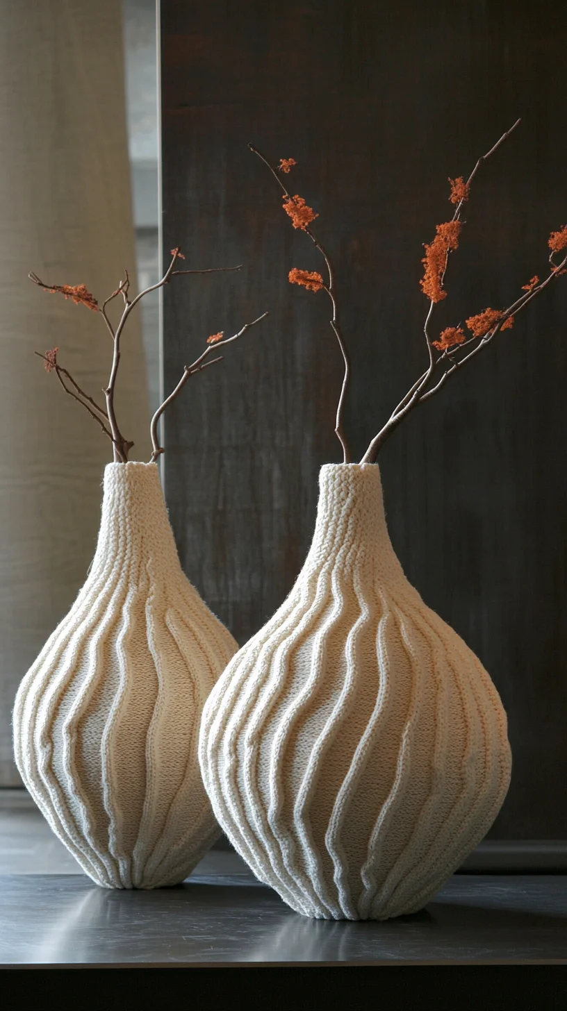 Textured Elegance: Embrace the Soft Sophistication of Knit-Style Vases