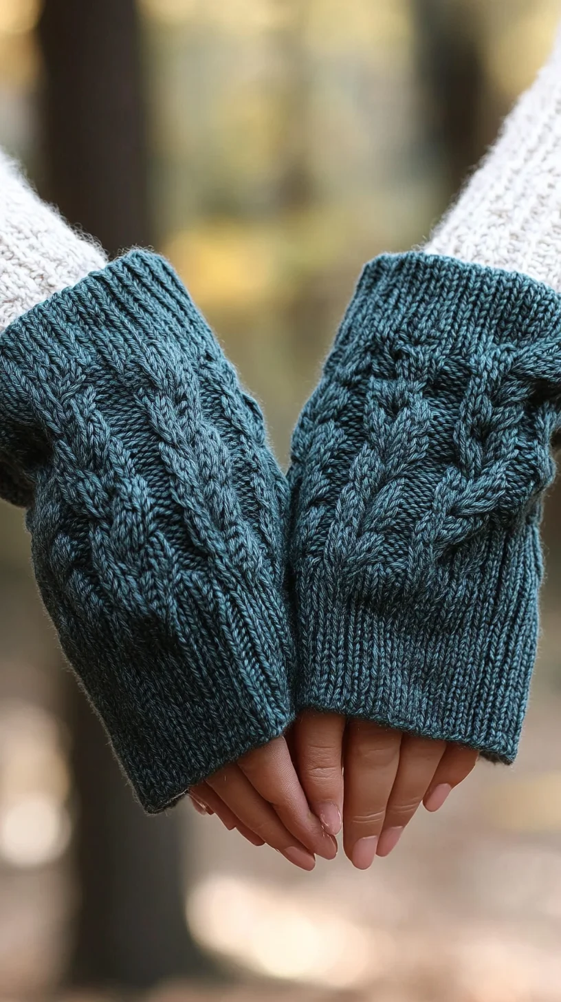 Trendy Textured Knit Fingerless Gloves: Perfect for Style and Comfort