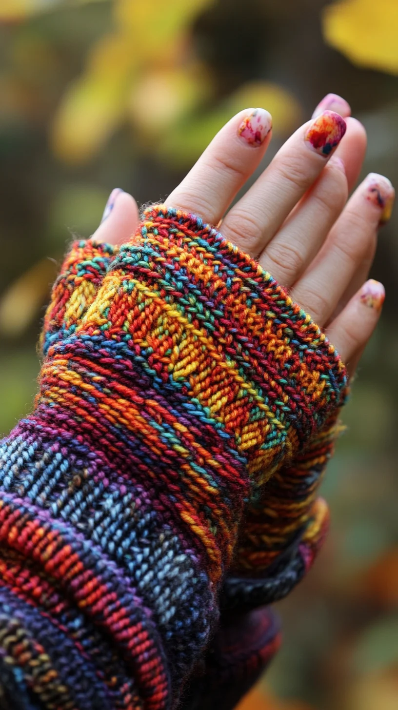 Vibrant Autumn Fingerless Gloves: A Cozy Accessory for Your Fall Wardrobe