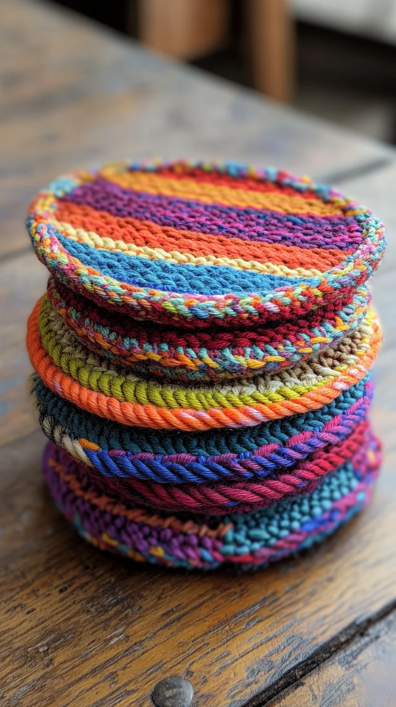 Vibrant Handcrafted Coasters: Elevate Your Decor with a Pop of Color