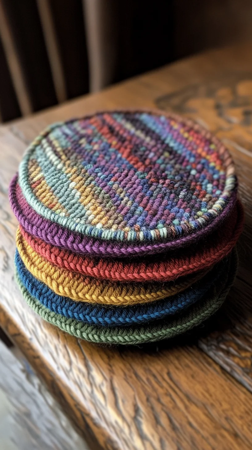 Vibrant Handwoven Coasters: Elevate Your Table Decor with Colorful Textures