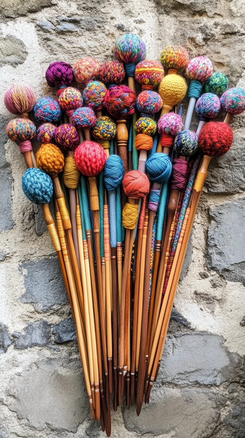 Vibrant Knit Decor: Craft a Colorful Bohemian Vibe with Yarn-Topped Sticks