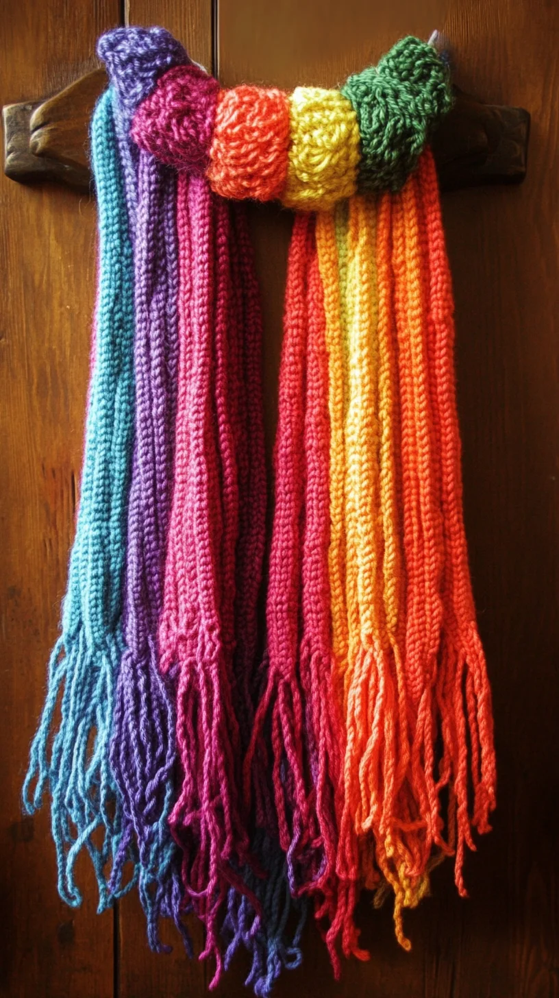 Vibrant Rainbow Knit Scarf: Your Go-To for Cozy Chic Style