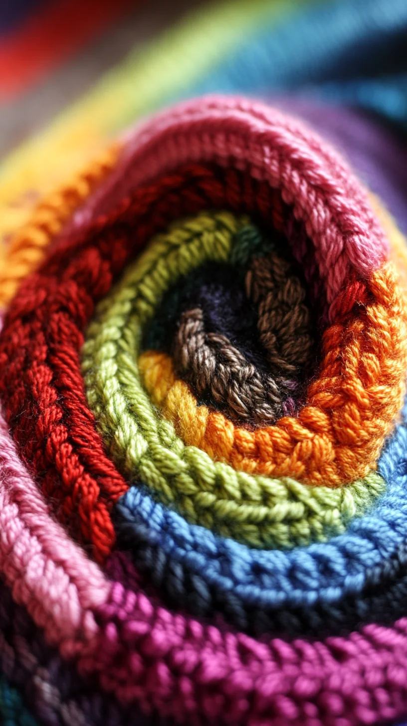 Vibrant Spiral of Cozy Colors: Embrace Whimsical Knitted Styles