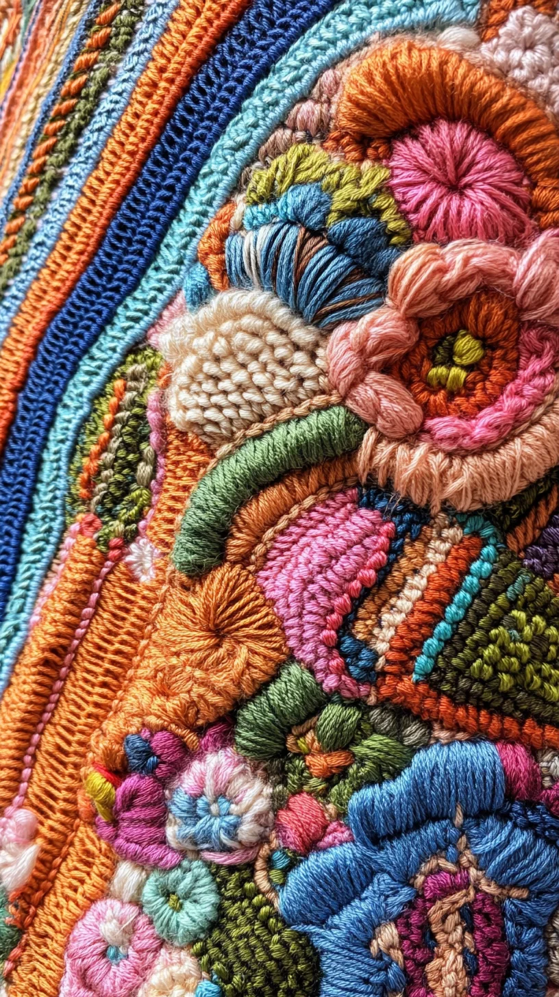 Vibrant Textured Embroidery: Elevate Your Style with Colorful Stitch Art