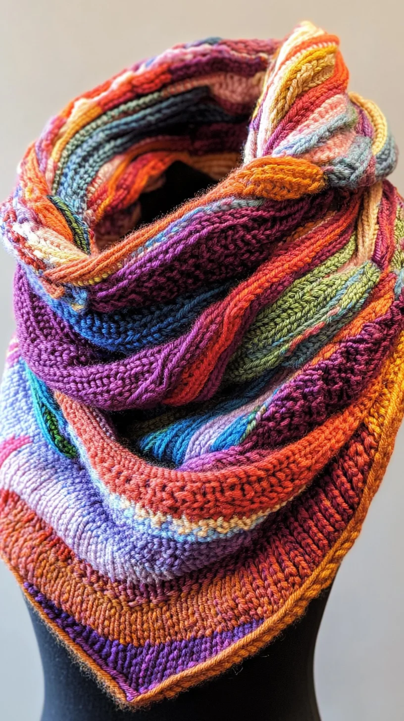 Vibrant Textured Knit Scarf: Elevate Your Style with Color and Warmth