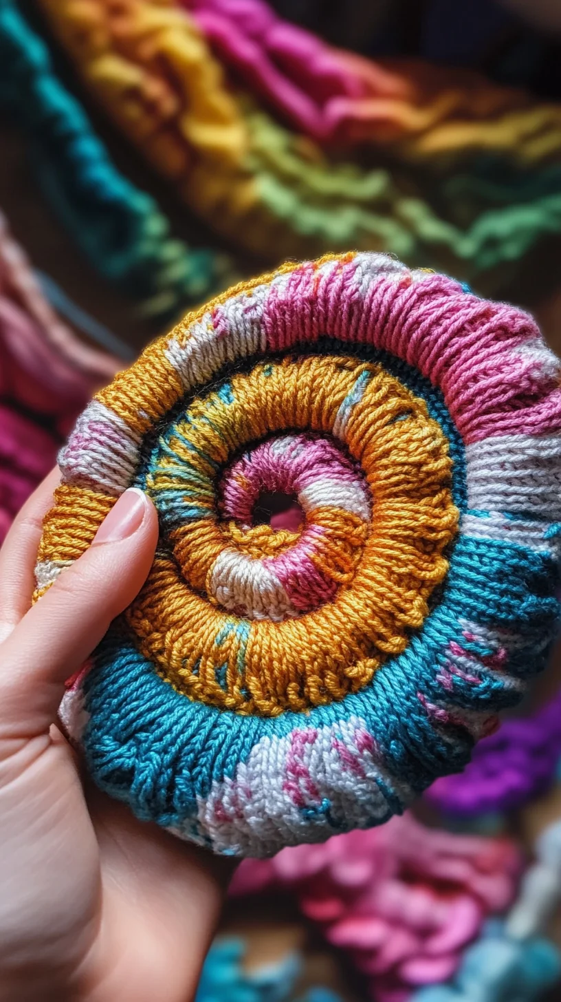 Vibrant Yarn Spiral: Craft Your Colorful Cozy Style