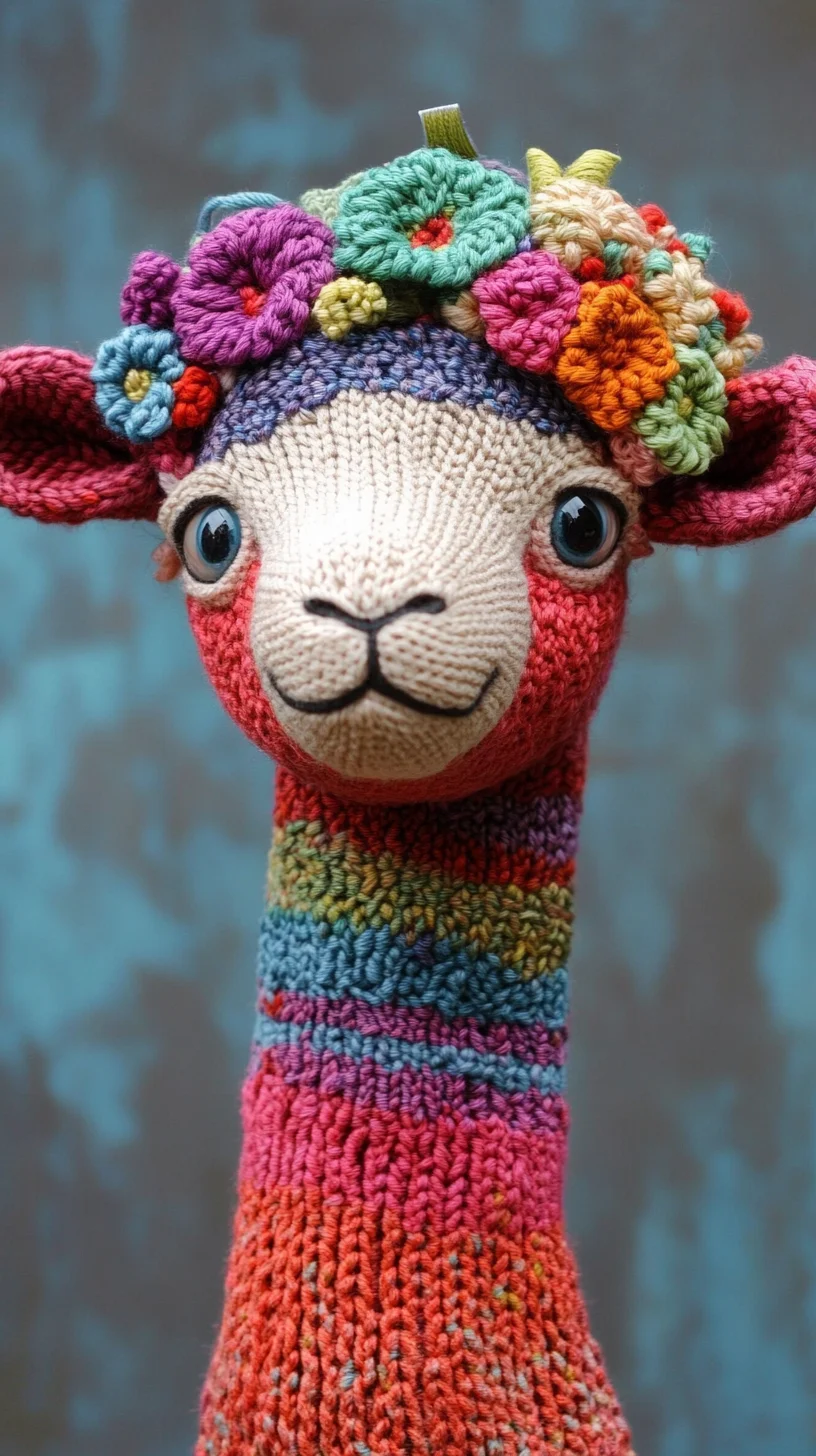 Whimsical Crochet Llama: A Pop of Color and Charm for Your Decor