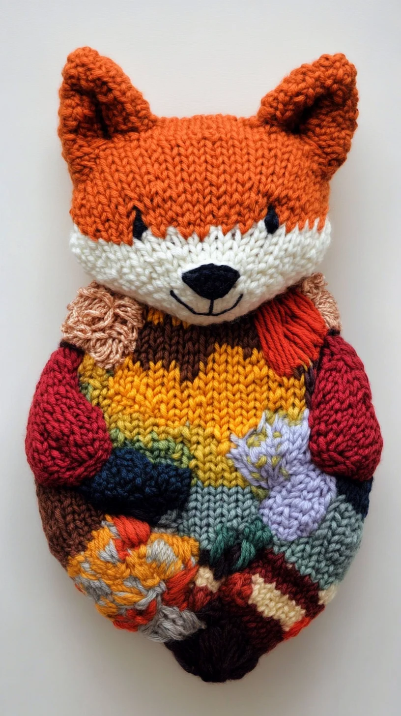 Whimsical Knitted Fox: A Cozy Charm for Your Decor